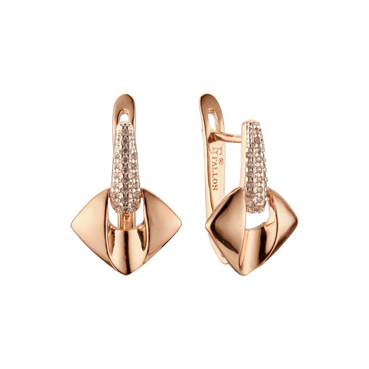 Rose Gold two tone earrings