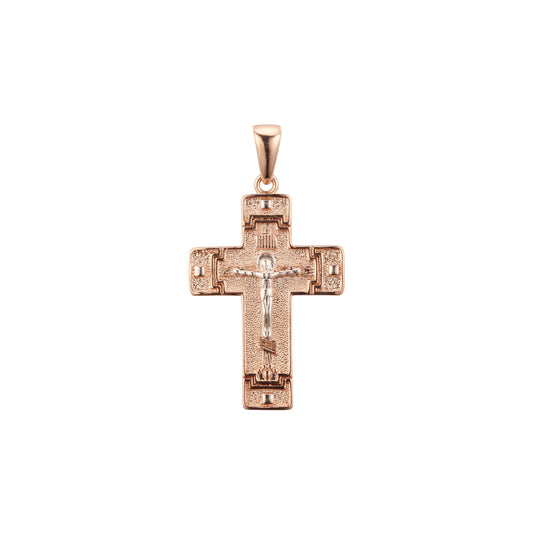 Rose Gold two tone Eastern Orthodox Russian pendant