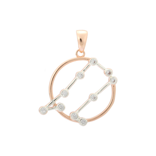 Colgante bicolor de oro rosa con constelación del zodiaco - Signo de la constelación