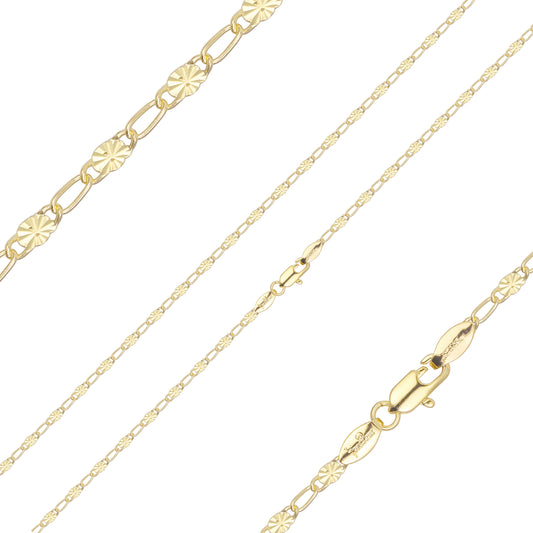 Oro 14K martillado con lentejuelas, cadenas de oro rosa