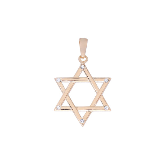 Colgante con hexagrama de estrella de David en oro rosa