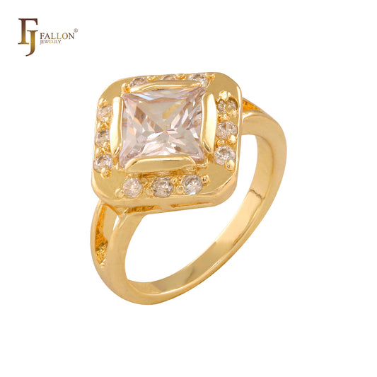 Halo-Ringe aus 18-karätigem Gold