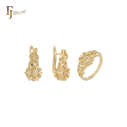 Conjunto de oro de 14 quilates con anillos