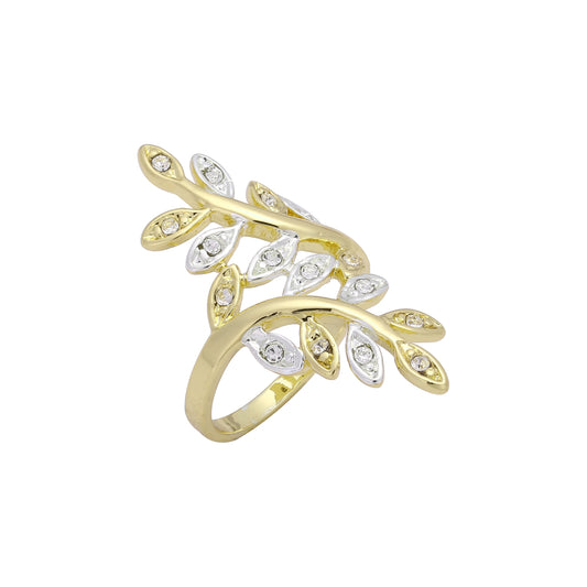 Deixa anéis da moda em ouro rosa, ouro 14K em duas cores de revestimento