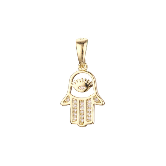 Colgante Hamsa de Oro 14K