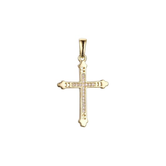 Pingente de cruz latina em ouro 14K