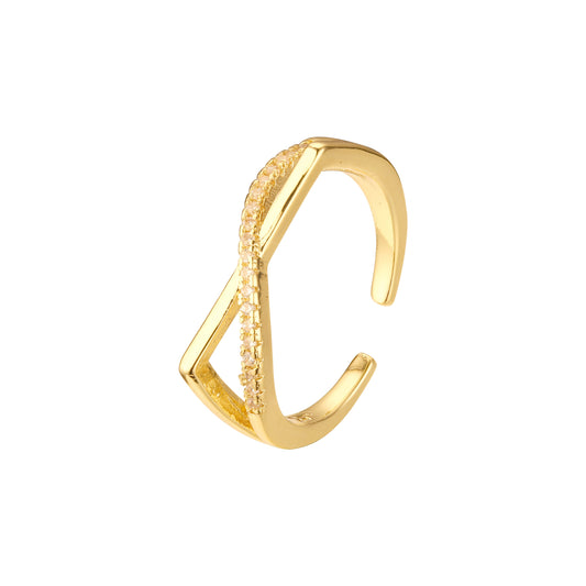 Брусчатка с открытыми кольцами из 14-каратного золота с покрытием из розового золота