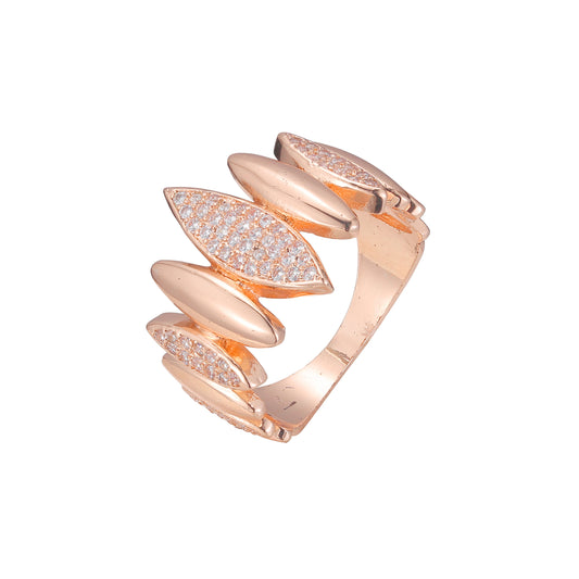 Anéis da moda em ouro 14K, cores banhadas a ouro rosa