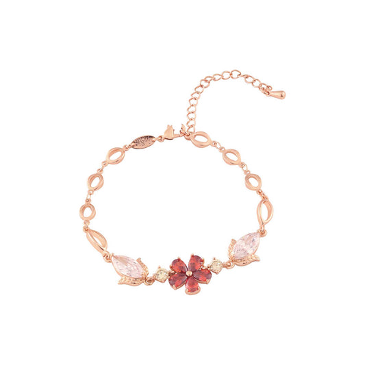 Pulseras de flores en racimo chapadas en oro rosa, oro de 14 k