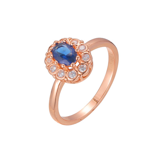 Halo rings in 14K Gold, Rose Gold, two tone plating colors