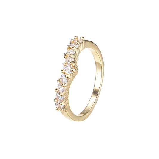 18K ゴールド、ホワイト ゴールド、14K ゴールド メッキ色の重ね付け可能なリング