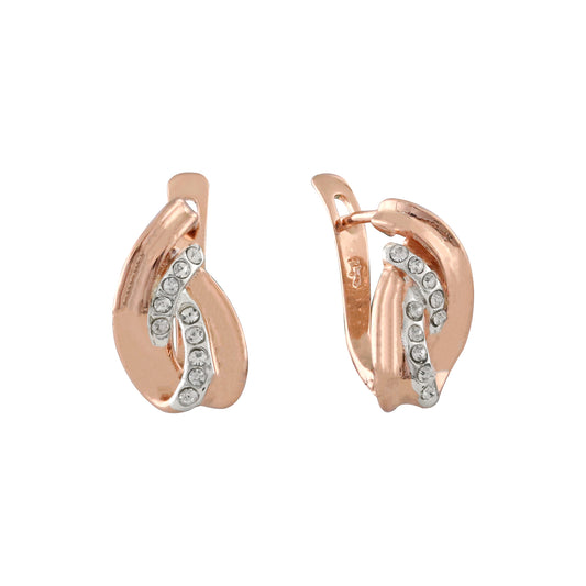 Rose Gold two tone earrings