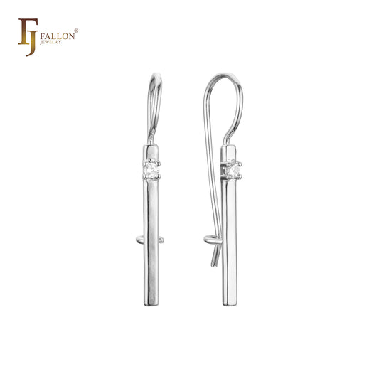 Серьги-крючки из проволоки из Красное золото 585 пробы с двухцветным покрытием