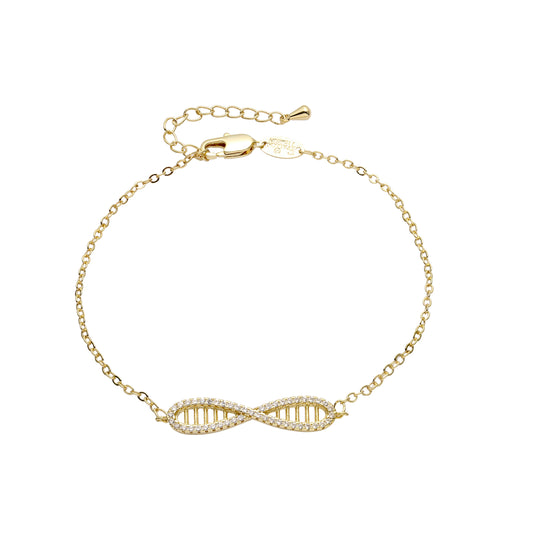 Pulseras de Oro 14K con circonitas blancas pavimentadas infinitas