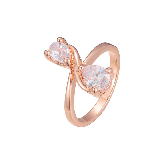 Кольца из Красное золото 585 пробы с двойными каплевидными камнями