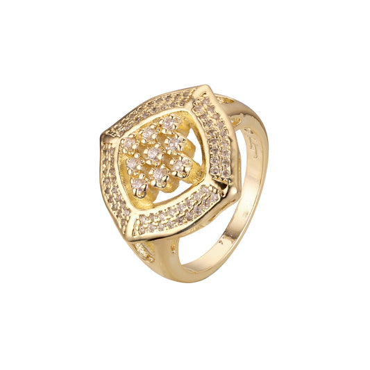 Кольца-кластеры из Жёлтое золото 585 пробы, Красное золото 585 пробы, двухцветного покрытия