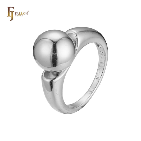 Одинарные шариковые кольца из Красное золото 585 пробы