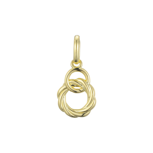 Pingente de círculo espiral em ouro rosa, cores banhadas a ouro 14K