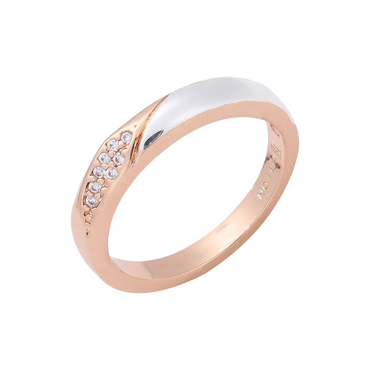 Diseño liso Anillos Oro Blanco, Oro Rosa bicolor