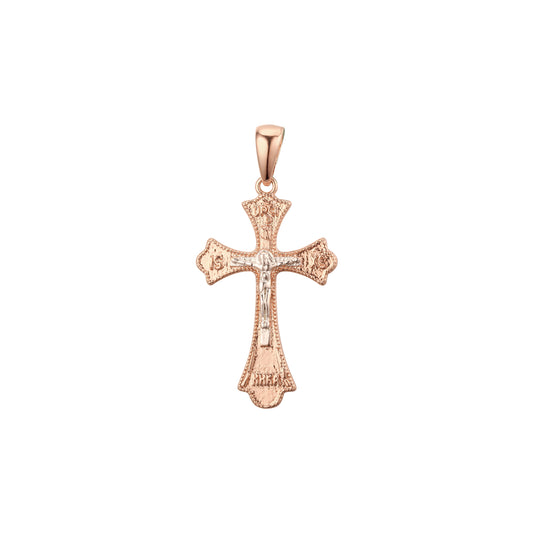 Rose Gold two tone Eastern Orthodox Russian pendant