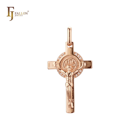 Colgante Cruz Oro Rosa