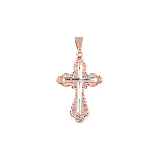 Rose Gold two tone Eastern Orthodox Russian pendant