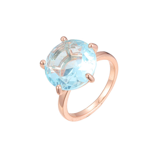 Кольца-пасьянсы из Красное золото 585 пробы с большими круглыми камнями