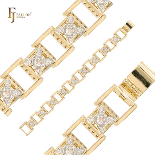 Pulseras bicolor de oro de 14 quilates