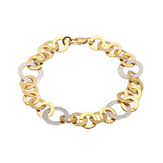 Цепочки с плоскими полыми дисками, покрытые белым золотом, 14-каратным золотом