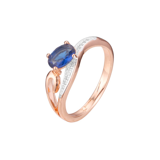 Двухцветные кольца-солитеры из Красное золото 585 пробы