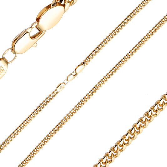 Classic Miami Style Cuban chains, plated in 14K Yellow Gold two tone, 18K Gold, White Gold RF