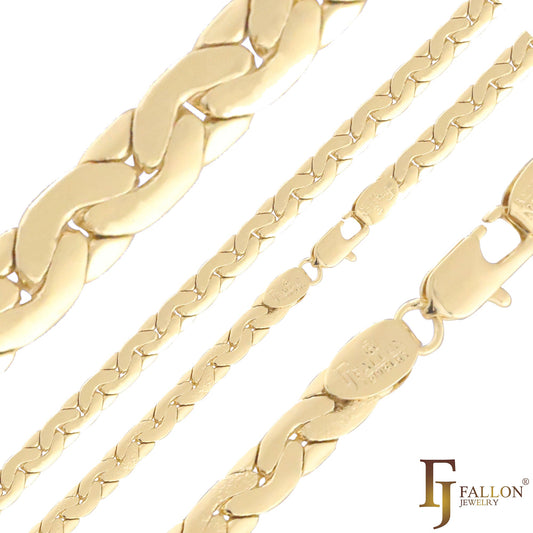 {图片更新} Elegantes cadenas de oro de 14 quilates con eslabones en C