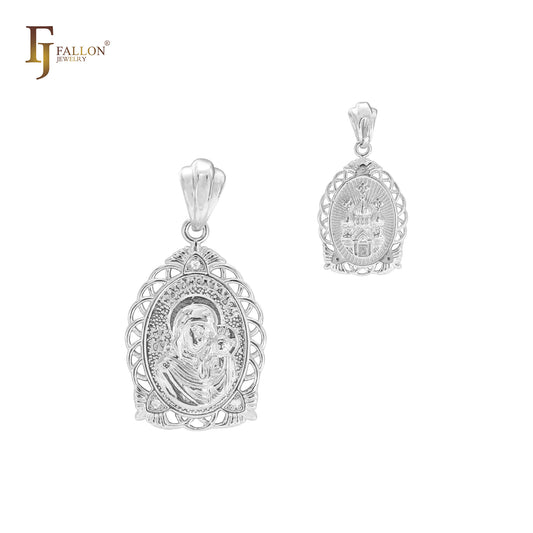 Virgin Mary Our lady of Kazan 14K Gold, Rose Gold, White Gold Religious pendant