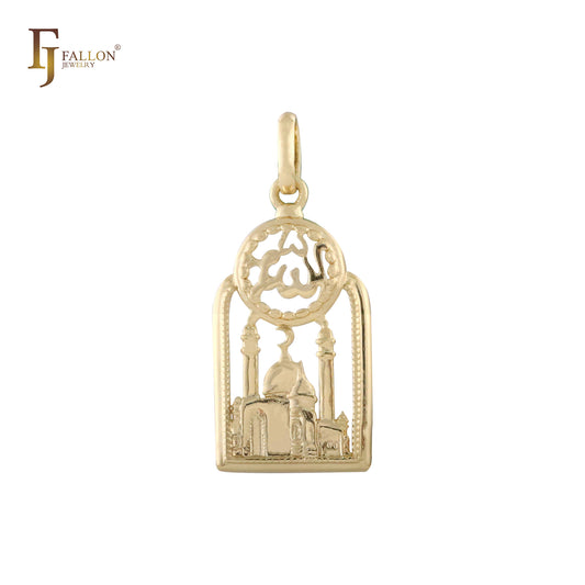 イスラム寺院用ホワイトゴールド、14Kゴールド、ローズゴールドペンダント