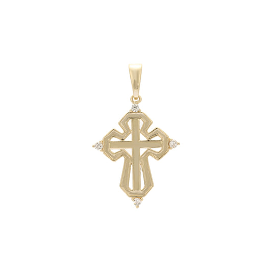 pingente de cruz de ouro 14K