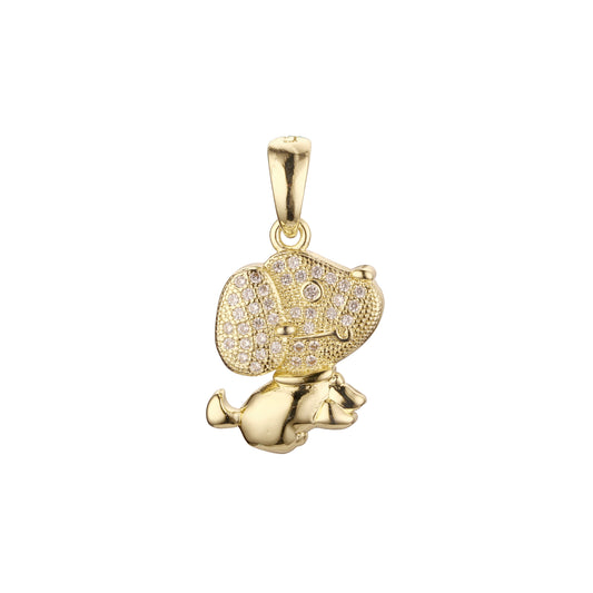 Colgante de perro cachorro de Oro 14K