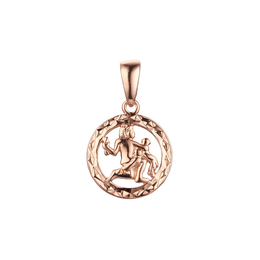 Colgante bicolor de oro rosa con constelación del zodiaco - Rombo-Círculo