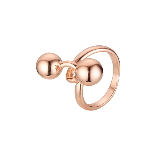 Rose Gold double beads ball rings