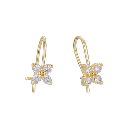 Aretes de racimo de gancho de alambre para niños chapados en Oro 14K, oro rosa