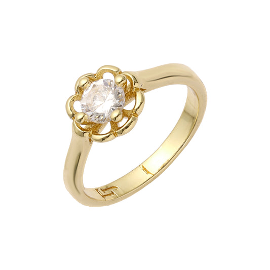 Ringe aus 14-kar?tigem Gold mit sieben blauen Blumensteinen
