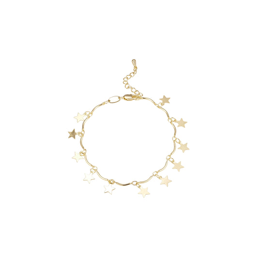 Estrellas de fantasía y cadenas de pulseras de eslabones de barra.