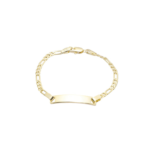 Pulseiras de identificação masculinas banhadas em ouro 14K