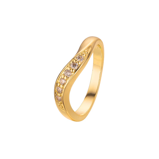 Anillos apilables de moda torcidos en colores Oro 18K, Oro Blanco, Oro 14K, Baño Oro 18K