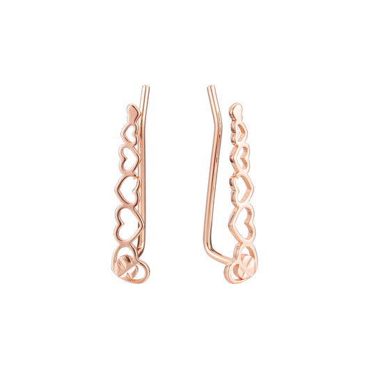 クローラー イヤリング、14K ゴールド、ローズゴールド、ツートーン メッキ カラー