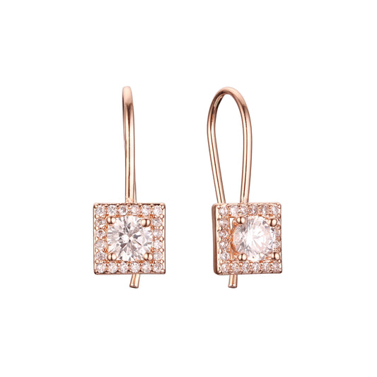 ワイヤーフックイヤリング、ローズゴールド、ローズゴールドツートーンメッキカラー