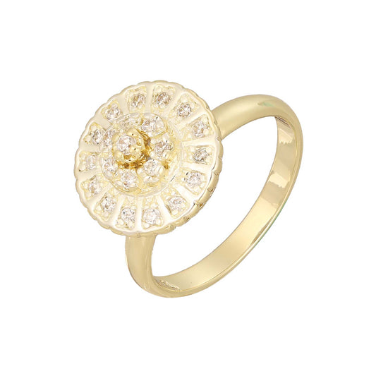 14K ゴールド、18K ゴールド、ツートーンでメッキされた壮大なフラワー クラスター リング