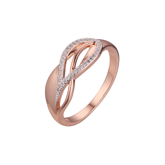 Interlocking rings in Rose Gold, two tone plating colors