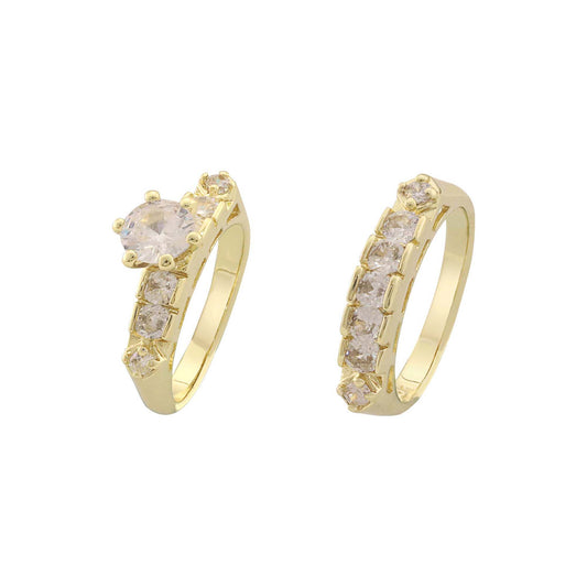 Anéis empilháveis banhados em ouro 14K, ouro 18K