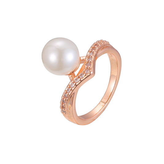 Кольца-солитеры из Красное золото 585 пробы с жемчугом