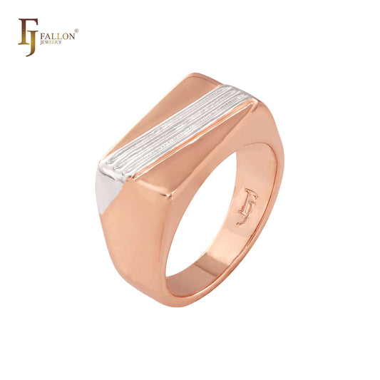 Flache zweifarbige Siegelringe aus Roségold für Herren